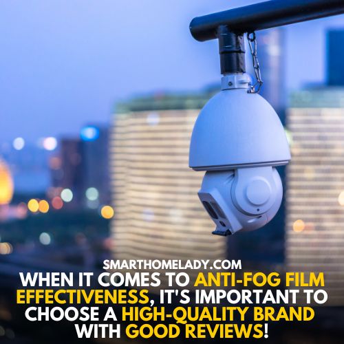 Anti fog films to protect cameras from rain