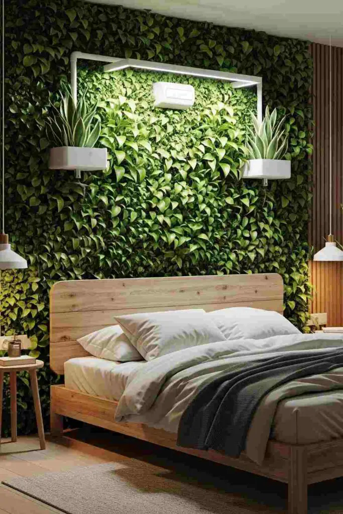 Living wall oasis for bedroom decoration in budget