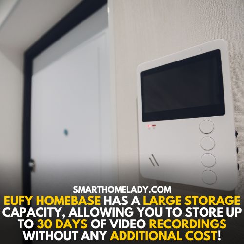 Storage space of Eufy doorbell homebase is more