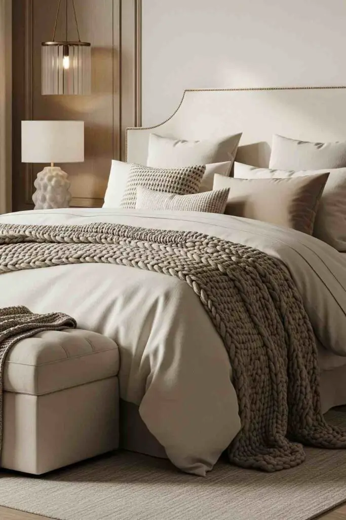 Layered textiles - Bedsheets, duvets for cozy bedroom decor vibes