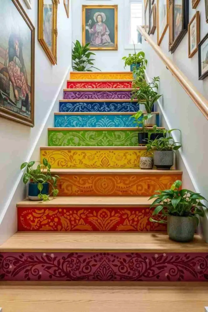 Staircase for eclectic home decoration