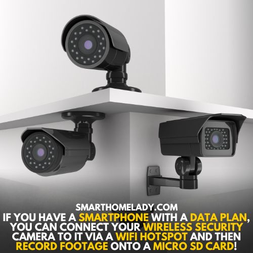 Smart phone with data plan will work - can wireless security cameras work without internet