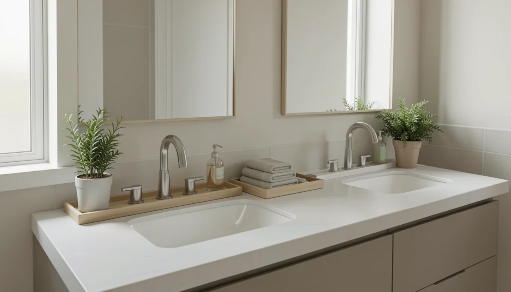 bathroom counter decor double sink featured decor image