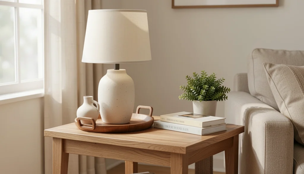 side table decor living room with lamp featured decor image