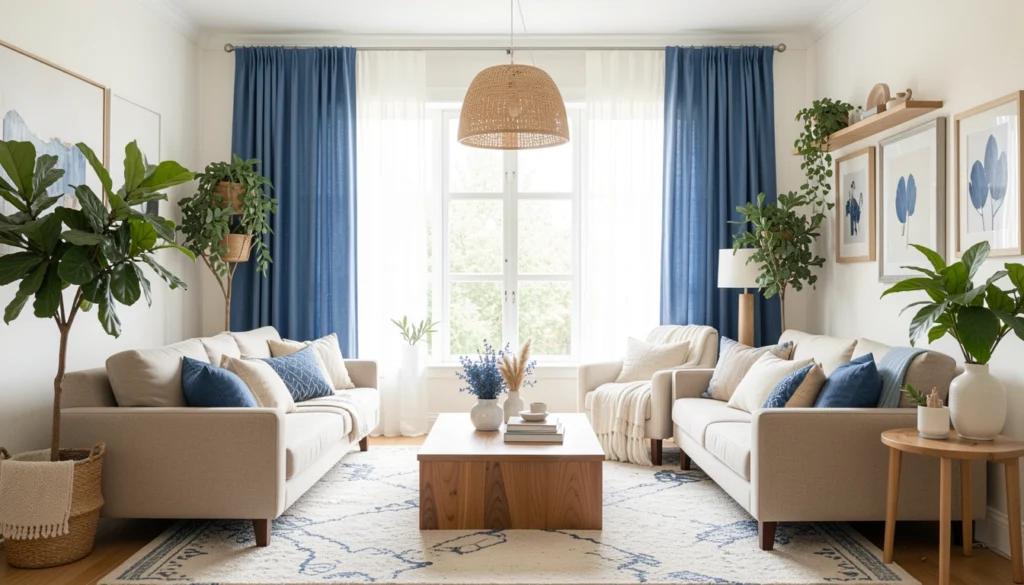blue living room curtains featured decor image