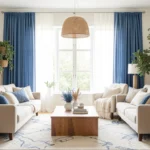 blue living room curtains featured decor image