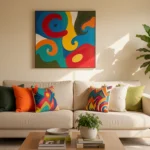 beige living room with pop of color featured decor image