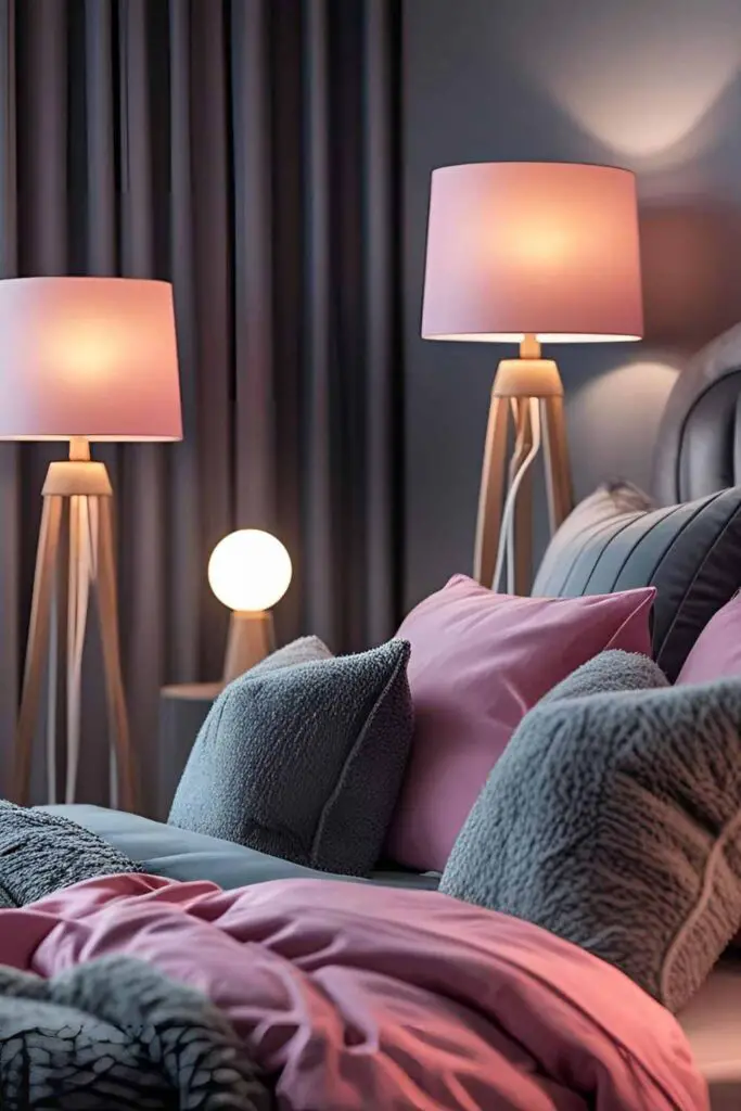 Lamp for pink and grey bedroom