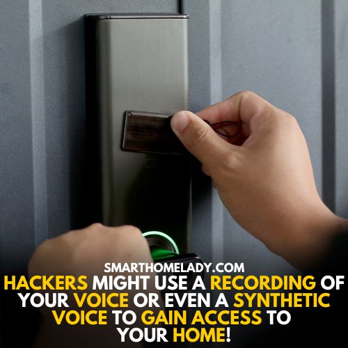Using Voice feature hacking of smart locks