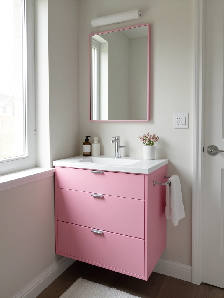 pink bathroom decor apartment realistic room decor detail