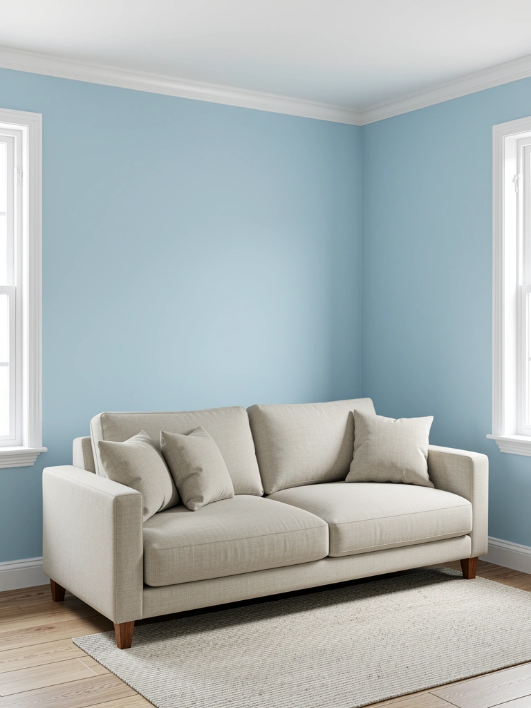 blue living room aesthetic styled decor idea