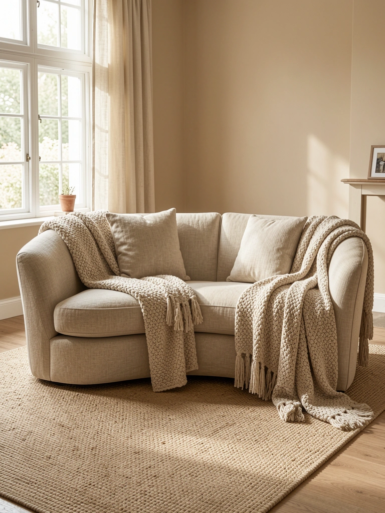 beige living room aesthetic styled decor idea