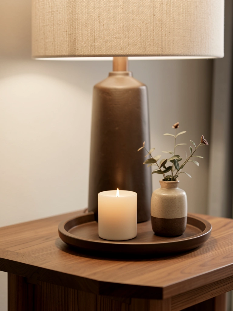 side table decor living room with lamp styled decor idea