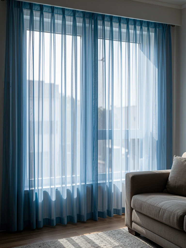 blue living room curtains styled decor idea