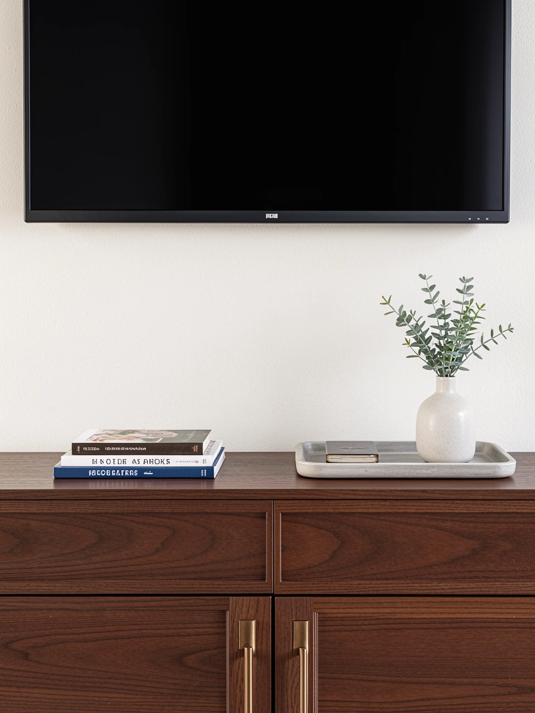dresser decor bedroom with tv styled decor idea
