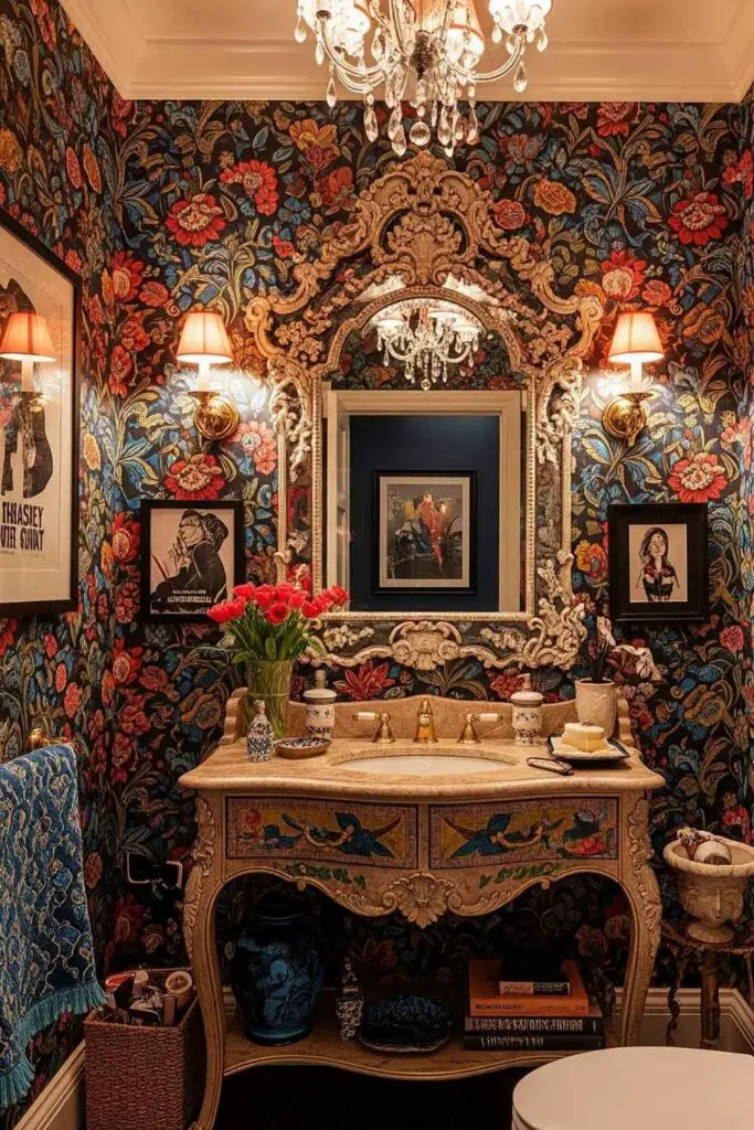 Eclectic powder room ideas