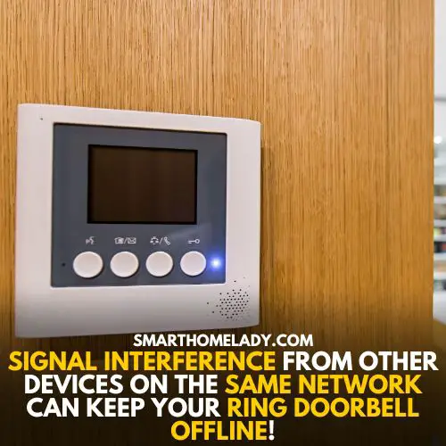 Ring doorbell offline due to signal interference of network