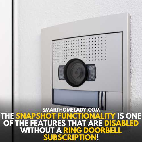 Snapshot feature don't work - how does ring doorbell work without subscription