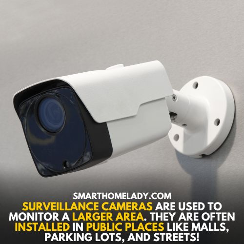 Larger areas surveillance - security cameras vs surveillance cameras